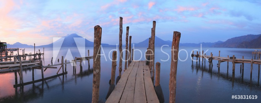 Picture of Pier on the Atitlan Lake in Guatemala at Sunrise